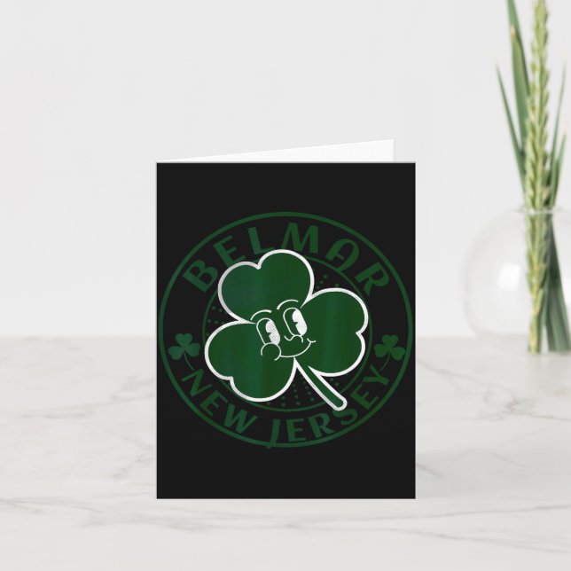 Belmar New Jersey Irish Shamrock Nj Retro Souvenir Kort (Framsida)