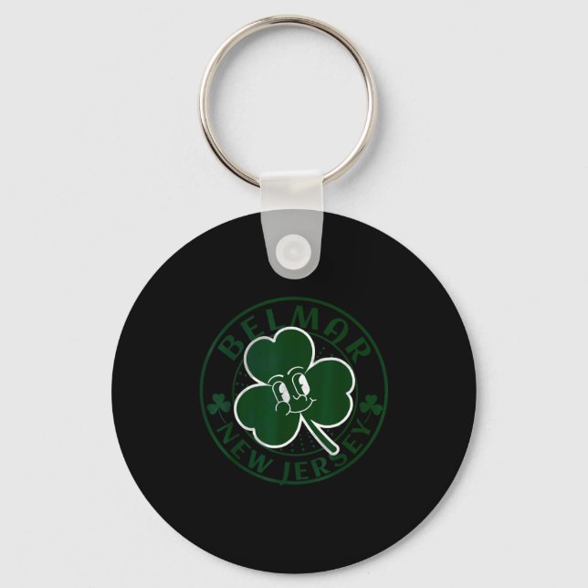 Belmar New Jersey Irish Shamrock Nj Retro Souvenir Nyckelring (Framsida)