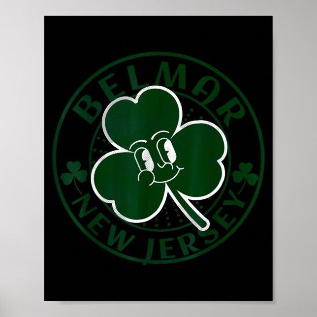 Belmar New Jersey Irish Shamrock Nj Retro Souvenir Poster (Framsidan)