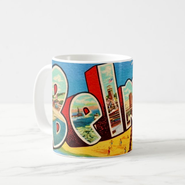Belmar New Jersey vykortsmugg Kaffemugg (Framsida vänster)