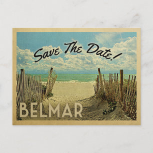 Belmar sparar Vintagen Beach Nautical Meddelande Vykort