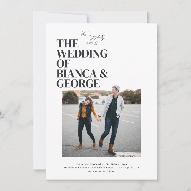 Belmont Photo Bröllop Inbjudningar (Framsida)