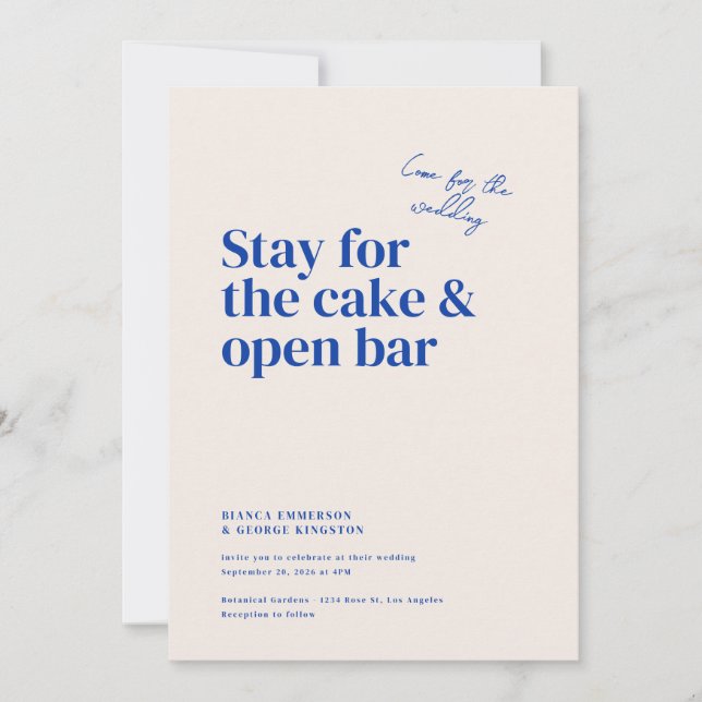 Belmont Typography Bröllop Inbjudningar (Framsida)