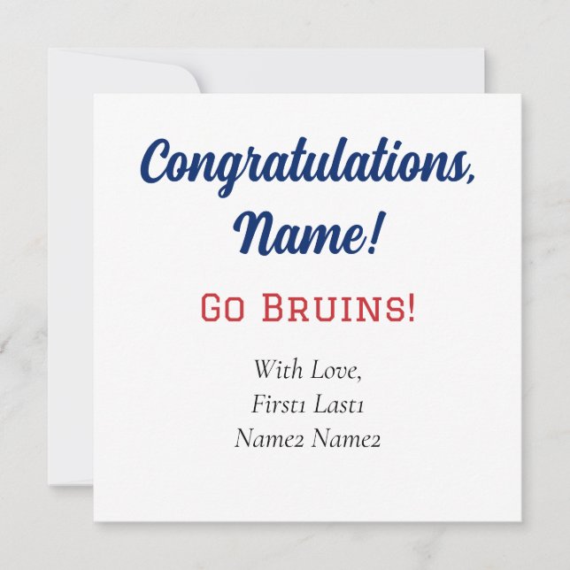 Belmont Universiteten Personlig Gift Märkre Card Julkort (Framsida)