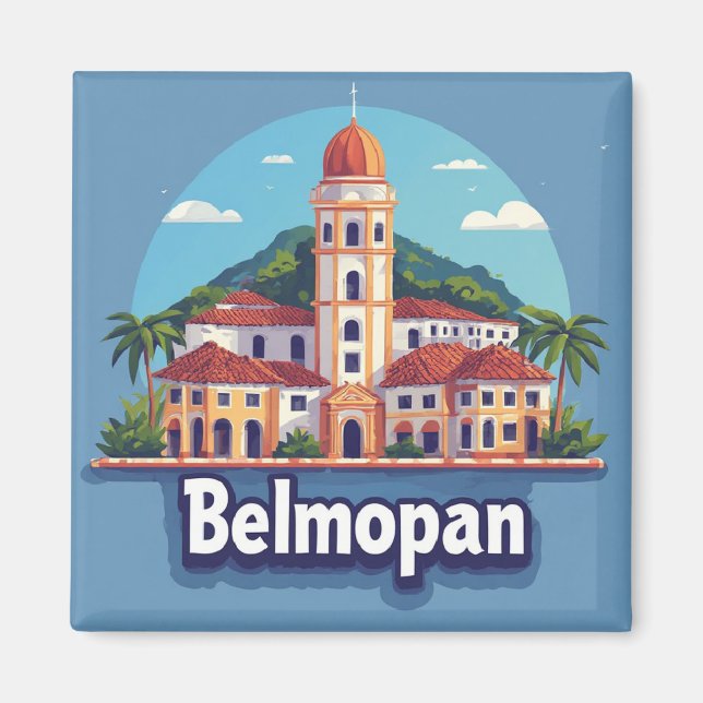 Belmopan Belize Resa Minnessak för Stadssouvenir  Magnet (Framsidan)