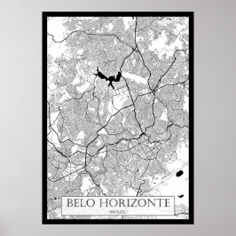 Belo Horizonte Brasilien Karta Poster