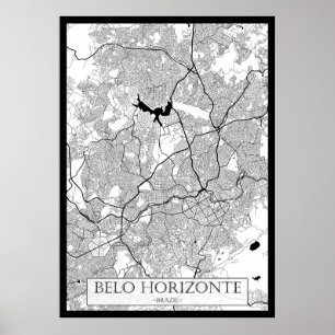 Belo Horizonte Brasilien Karta Poster