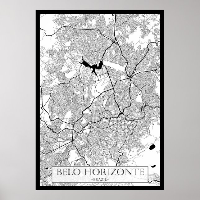 Belo Horizonte Brasilien Karta Poster (Framsidan)