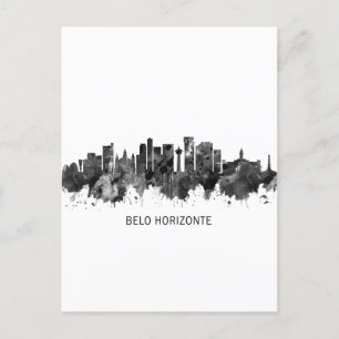 Belo Horizonte Brasilien Skyline BW Inbjudan Vykort