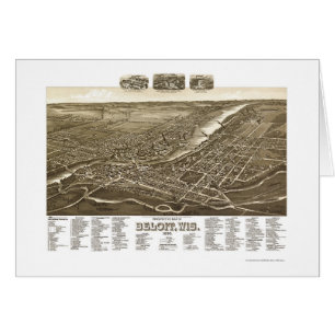 Beloit panorama- karta för WI - 1890 Hälsningskort