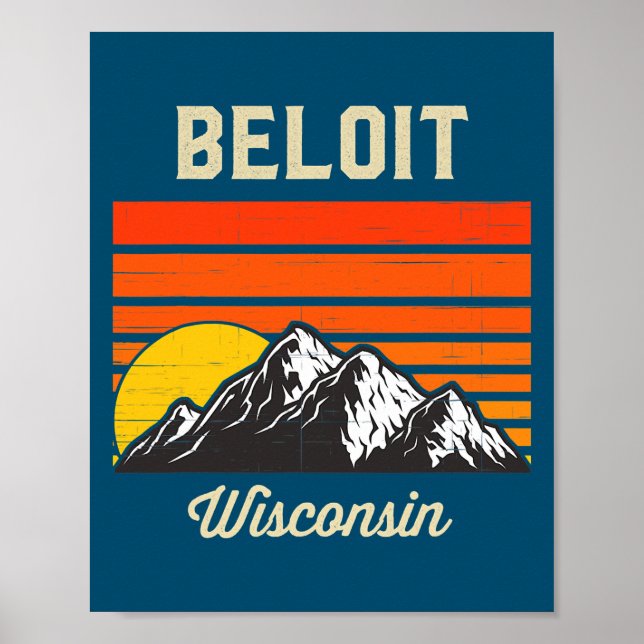 Beloit Wisconsin Retro City State USA Poster (Framsidan)
