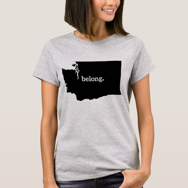 Belong Washington State Karta T Shirt (Framsida)