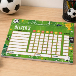 Belöningsdiagram Fotboll Personligt Diagram Anteckningsblock