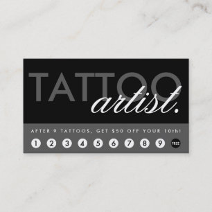 belöningsprogram för tatuerare lojalitetskort