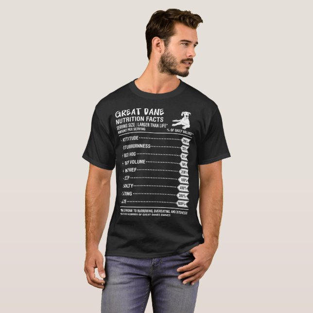 Belopp för fakta för great danehundnäring per t shirt (Hel framsida)