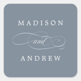 Beloved | Bröllopstickare för Personlig Fyrkantigt Klistermärke