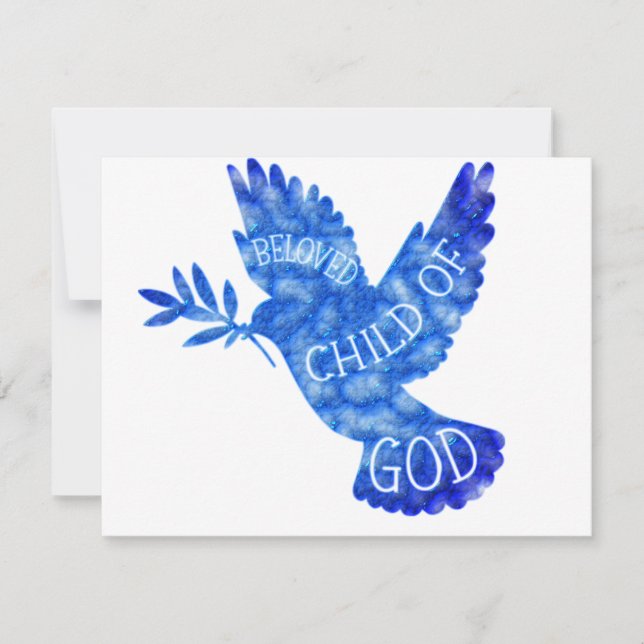 Beloved Child of God Dove Baby Design Anteckningskort (Framsida)