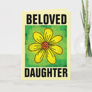 BELOVED DAUGHTER SUNFLOWER FÖDELSEDAGSKORT HELGKORT