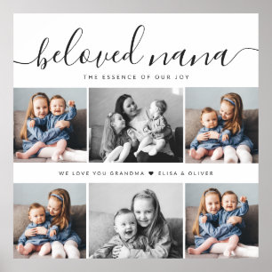 Beloved Nana Grandma Anpassningsbar Family Photo K Poster