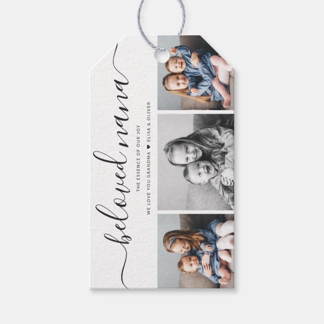 Beloved Nana Grandma Anpassningsbar Family Photo K Presentetikett (Framsidan)