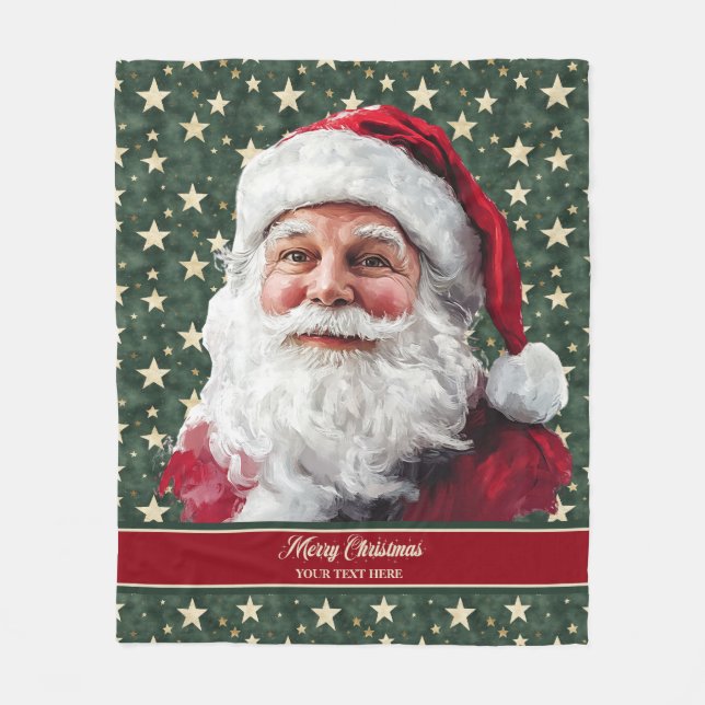 Beloved Old Fashioned Santa Blanket Gift Idea Fleecefilt (Framsidan)