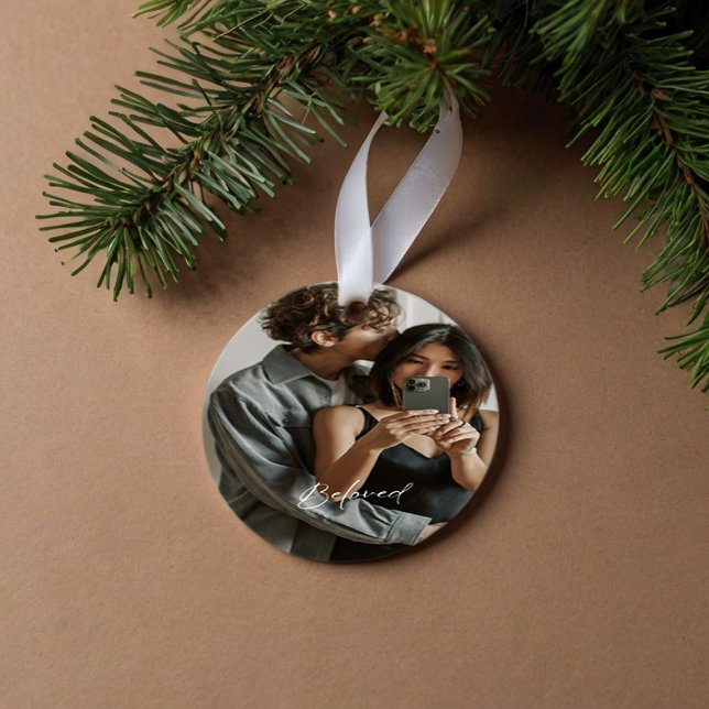 Beloved Script Romantic Par Ornament (Skapare uppladdad)