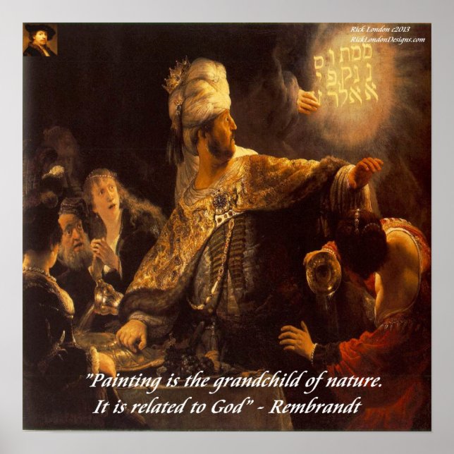 Belsassars gästabud & Rembrandt Citat Poster (Framsidan)