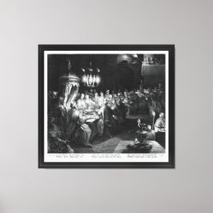 Belshazzars fest av Engraver Jan Muller Canvastryck