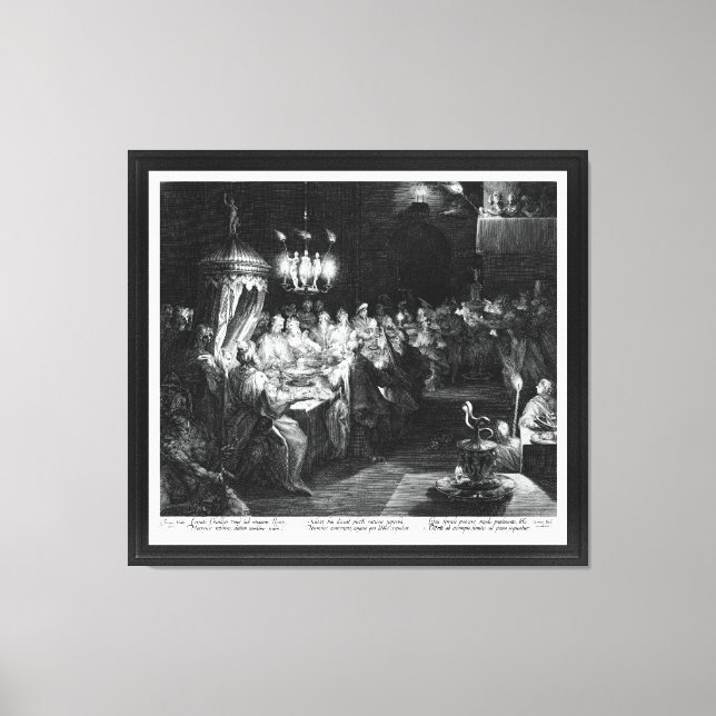 Belshazzars fest av Engraver Jan Muller Canvastryck (Framsida)