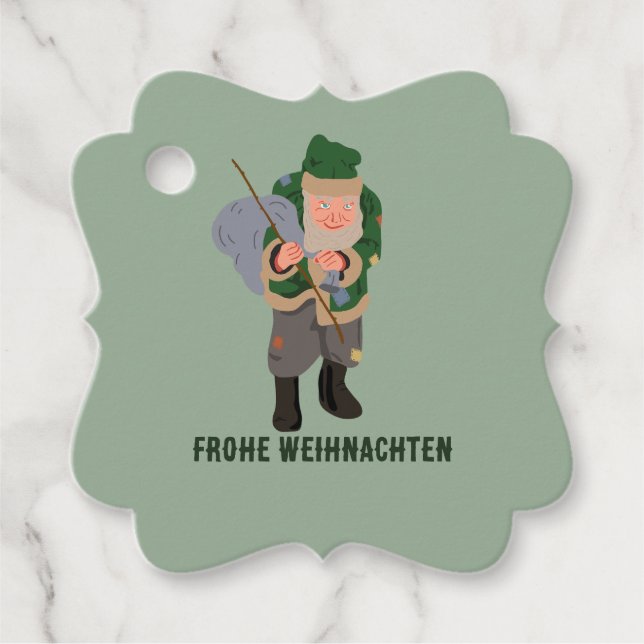 Belsnickel Frohe Weihnachten to from Gåvor Etiketter (Framsida)