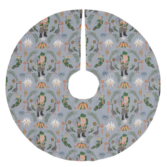 Belsnickel och Pennsylvania Julmotifs Julgransmatta Borstad Polyester (Framsidan)