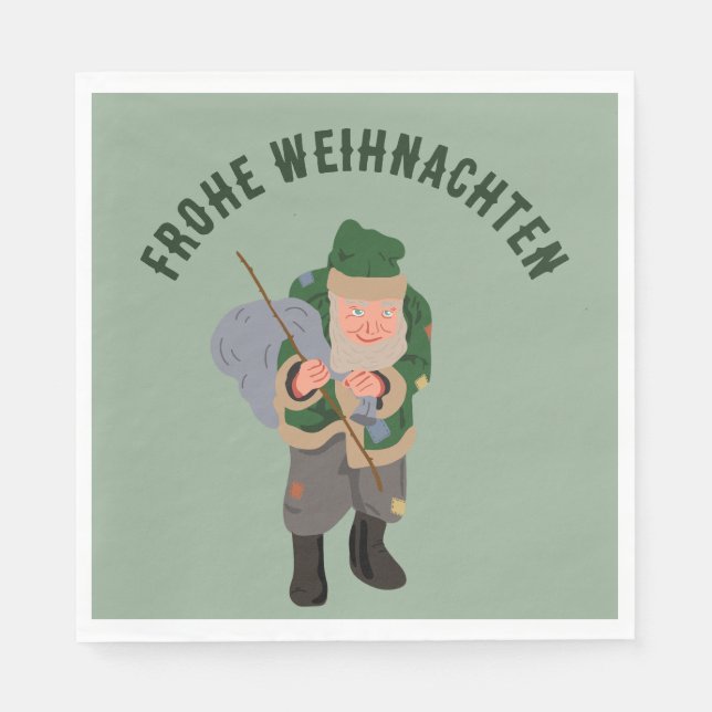 Belsnickel Tecknad Personlig jul Pappersservett (Framsidan)