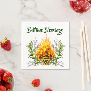 Beltane Blessings Bonfire Wicca Sabbat Party Pappersservett