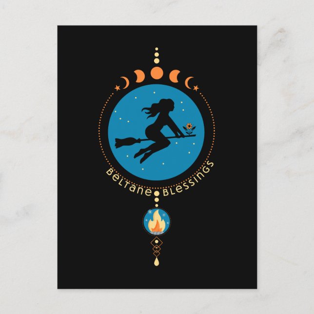 Beltane Blessings Vykort (Framsida)