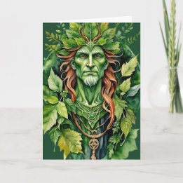 Beltane Celtic Greenman Forest God Sabbat Wicca Helgkort