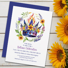 Beltane Eldkrona Sommar Blommig Sabbat Fest Inbjudningar