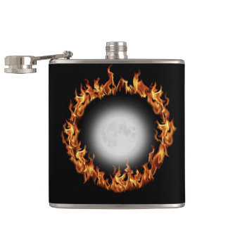 Beltane Fire and Full Moon Flask Fickplunta