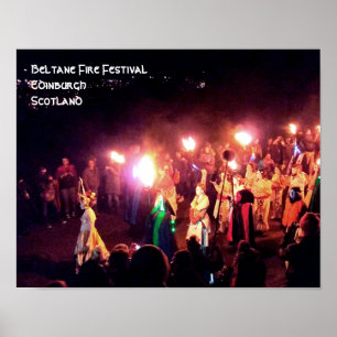 Beltane Fire Festival Procession av Majdrottningen Poster