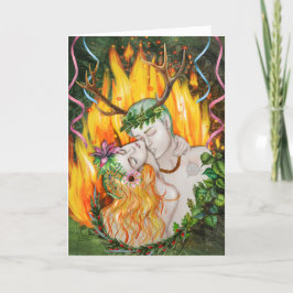 Beltane God & Goddess Wicca Helgkort