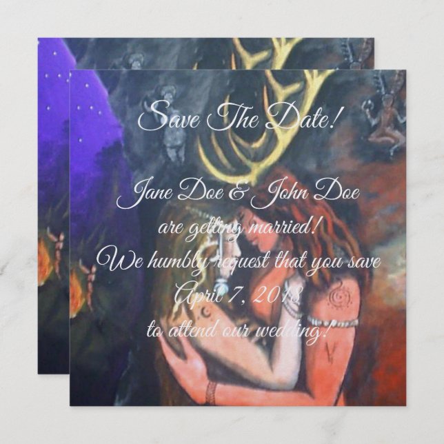 Beltane handfasting inbjudningar (Fram/baksida)