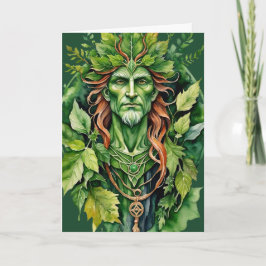 Beltane keltisk Greenman Skogsgud Sabbat Wicca Helgkort