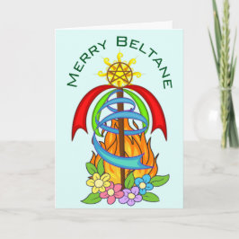Beltane Mayday Maypole Wiccan Sabbat Helgdag Kort