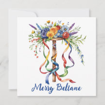 Beltane Maypole Blommig Sommaren Börjar Sabbat