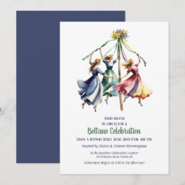 Beltane Maypole Dans Sommar Sabbat Fest Inbjudningar