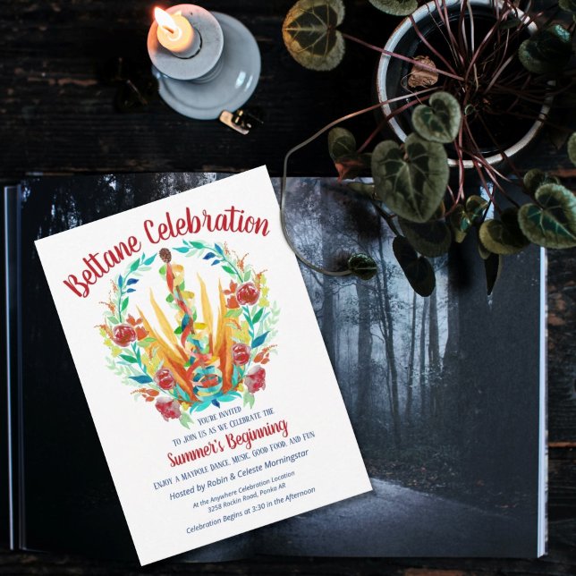 Beltane Maypole Sabbat Party, Blommigt Sabbat Inbjudningar (Skapare uppladdad)