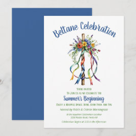 Beltane Maypole Sommar Blommig Sabbat Fest Inbjudningar