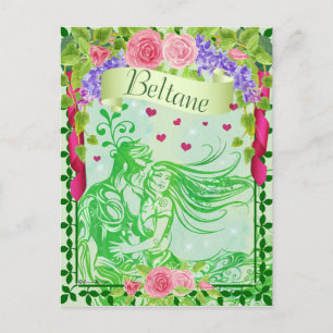 Beltane Pagan Fantasy Art Postcard Vykort