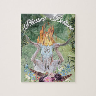 Beltane Sabbat Fire Ritual Scene Wiccan Pussel