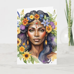 Beltane Sommar Gudinna Blommig Wicca Sabbat Helgkort
