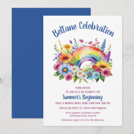 Beltane sommarblomma regnbåge sabbat-fest inbjudningar